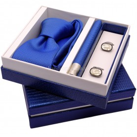 подарок для мужчины синий галстук и запонки