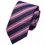 галстук синий в розовую полоску
