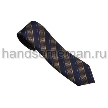 галстук синий в темную полоску. 560