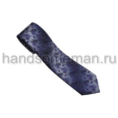 галстук  в крапинку с синими, Турецкими огурцами. 566