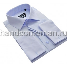 Мужская классическая рубашка под запонки, голубая. 968