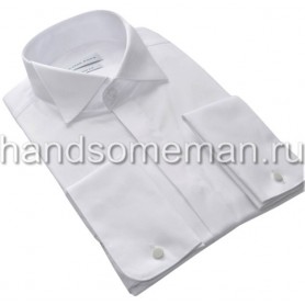 Мужская классическая рубашка под запонки, белая. 969