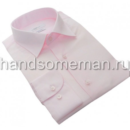 Мужская классическая рубашка, бледно-розовая. 970