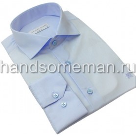 Мужская классическая рубашка, бледно-голубая. 972