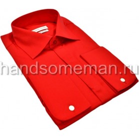 рубашка мужская, красная, под запонки. 1070