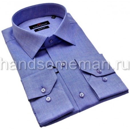 Мужская рубашка, синий меланж. 1224