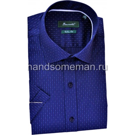 рубашка мужская короткий рукав, темно синяя. 1232