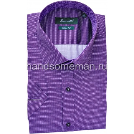 Мужская рубашка с коротким рукавом, фиолетовая. 1234
