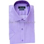 рубашка мужская с коротким рукавом, синяя с фиолетовой отделкой. 1239