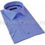 рубашка мужская с коротким рукавом, синяя меланж. 1297