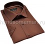 рубашка мужская с коротким рукавом, коричневая. 1298
