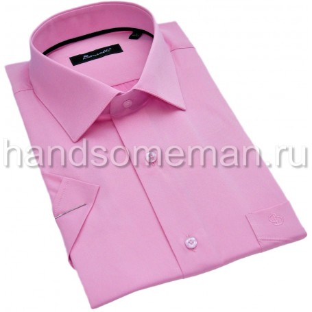 рубашка мужская с коротким рукавом, розовая. 1306